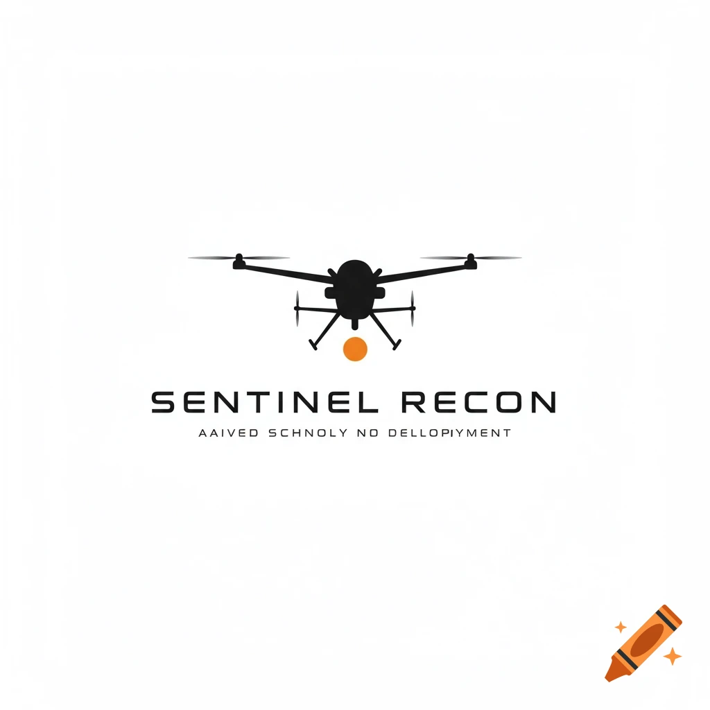 Minimalistic logo for Sentinel Recon featuring a drone silhouette.