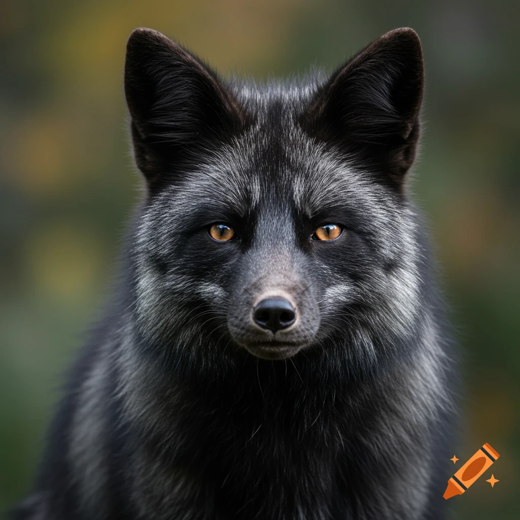 Close-up photorealistic portrait of a silver fox