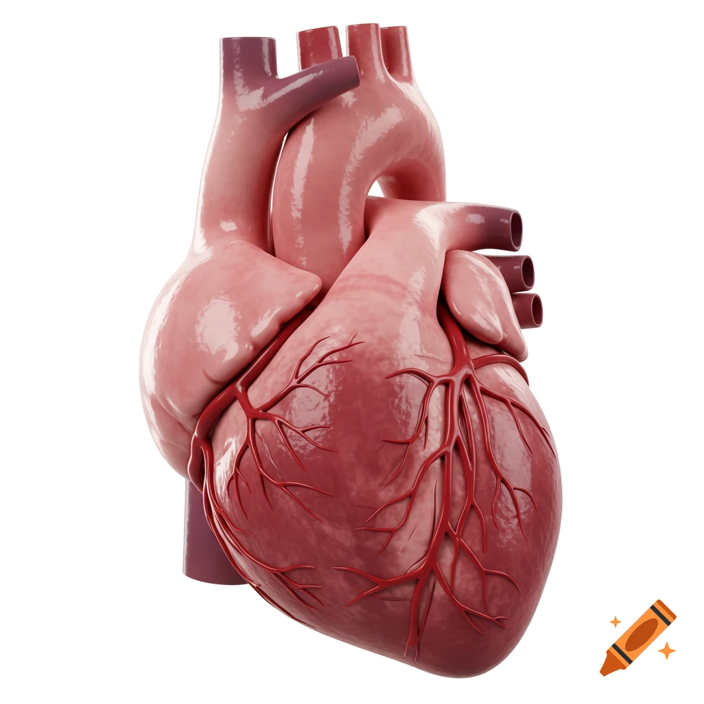 A 3D model of a human heart.