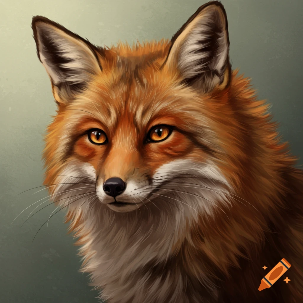 Close-up portrait of a red fox with amber eyes.