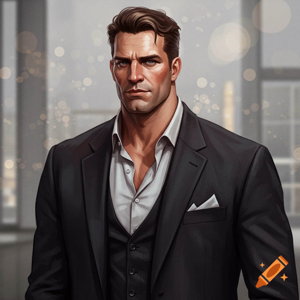 A man in a black suit and vest