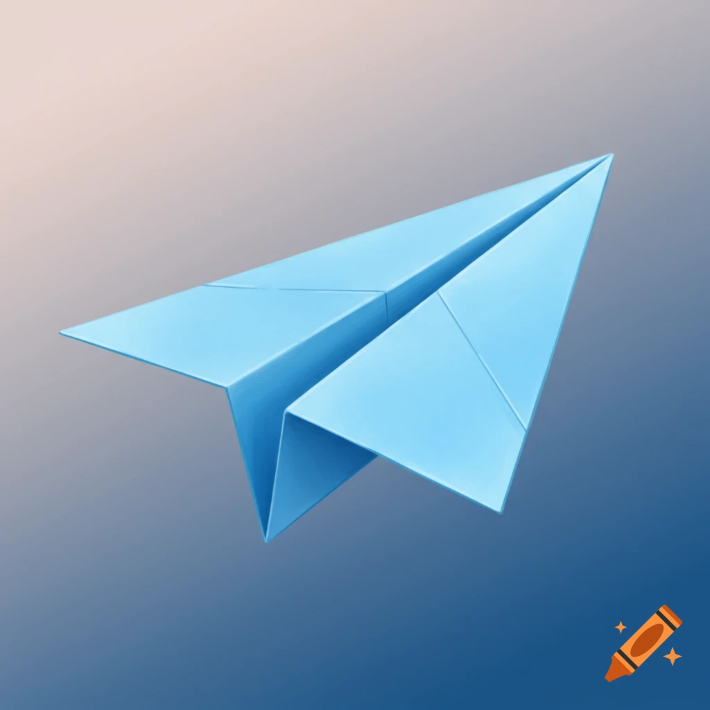 A light blue paper airplane against a gradient background.