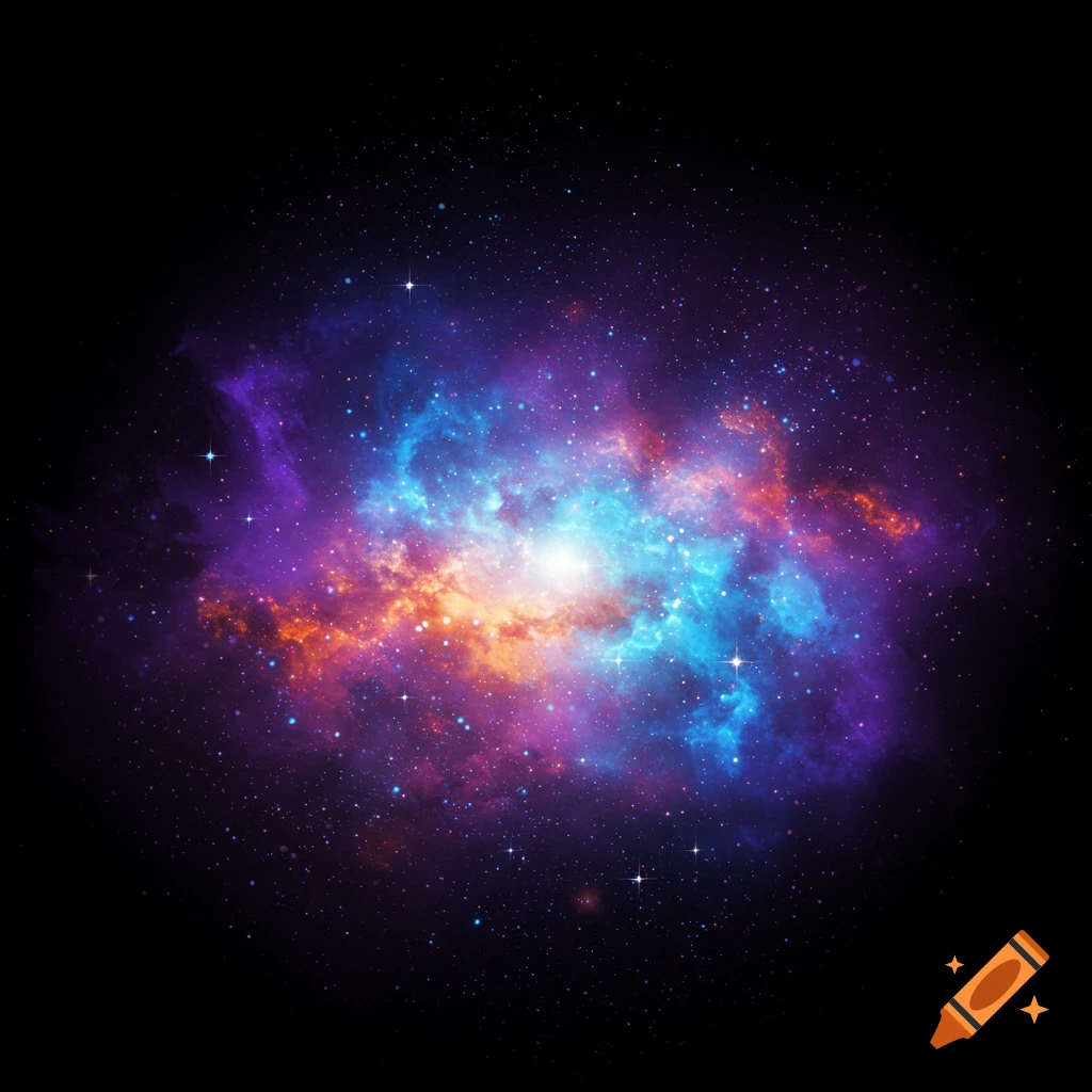 Colorful nebula in deep space with stars.