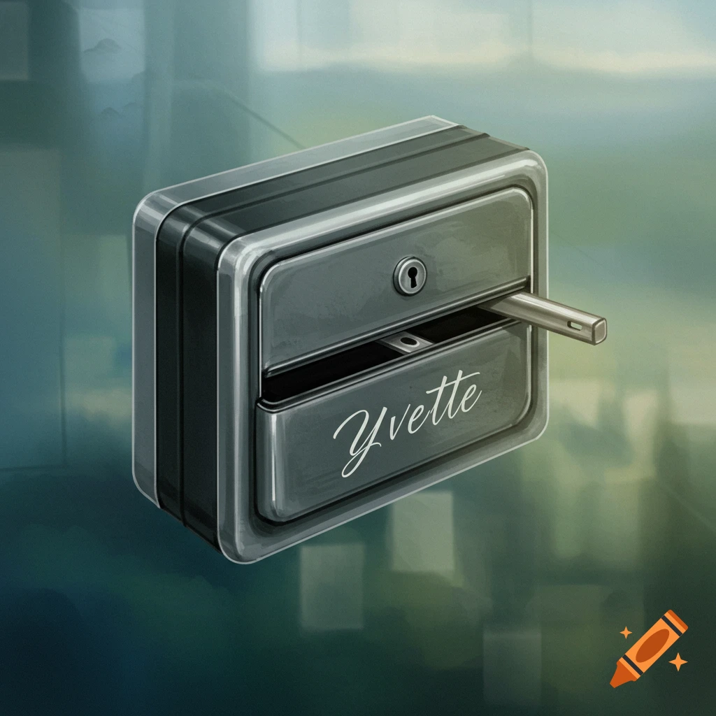 A realtor lock box with the name "Yvette" on it.