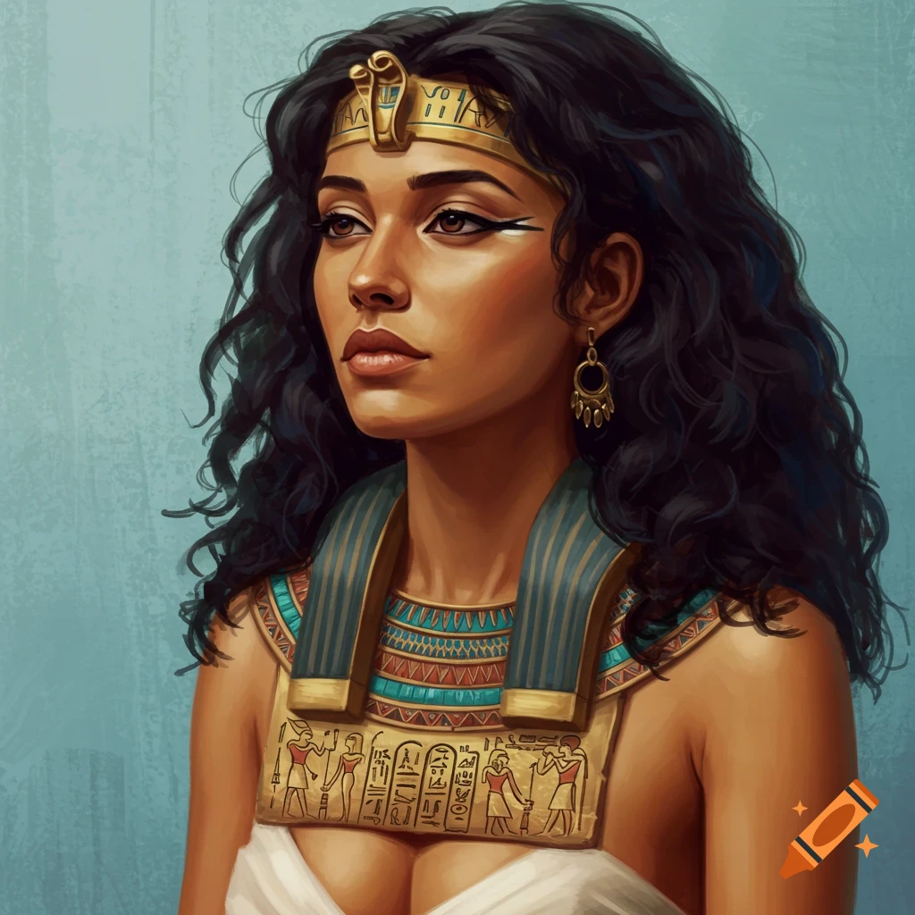 A woman in elaborate ancient Egyptian attire