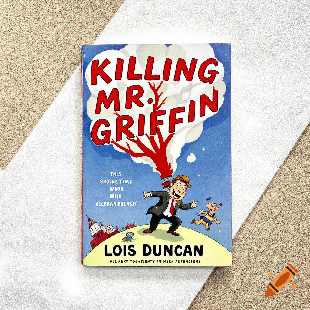 Cartoon book cover for Killing Mr. Griffin by Lois Duncan.