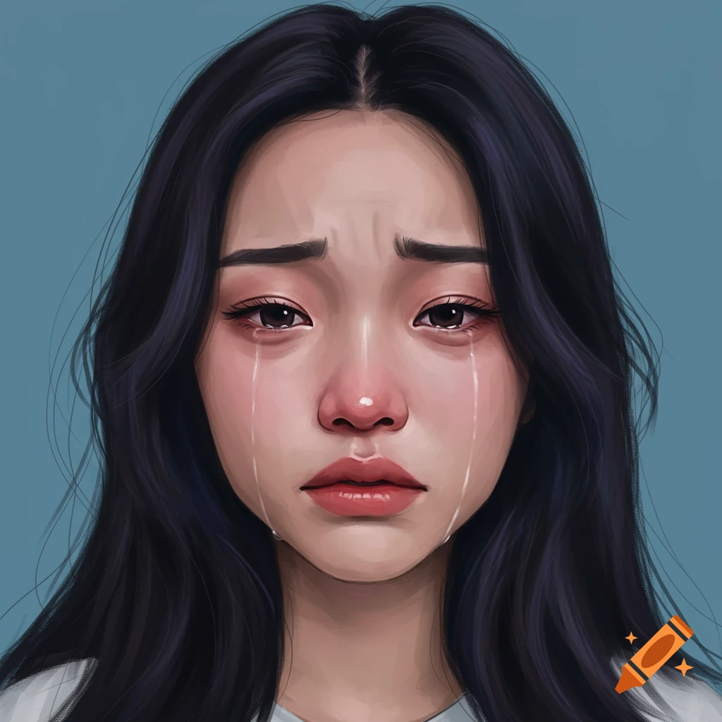 a crying woman's face
