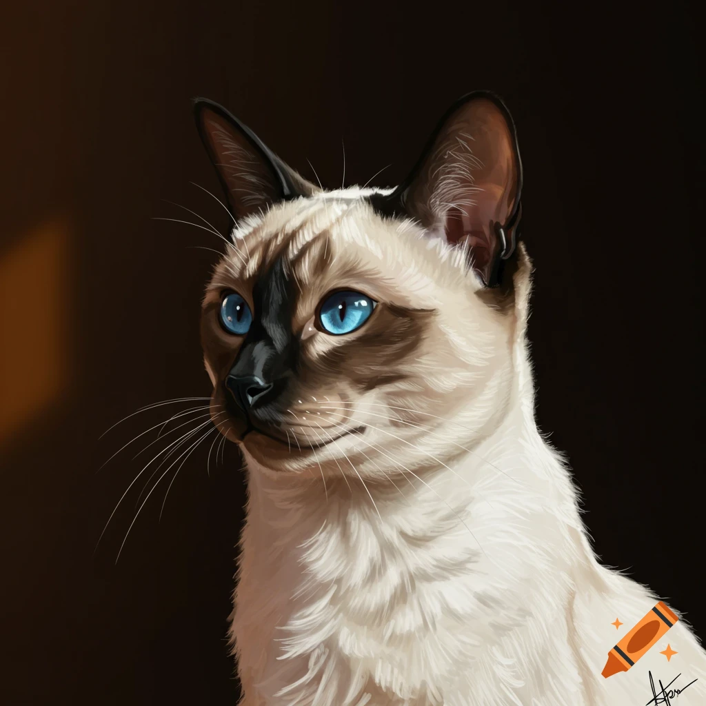 A Siamese cat with blue eyes
