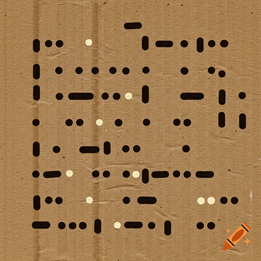 Morse code patterns on a textured cardboard background