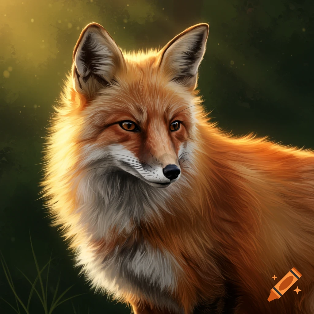 Red fox in sunlight