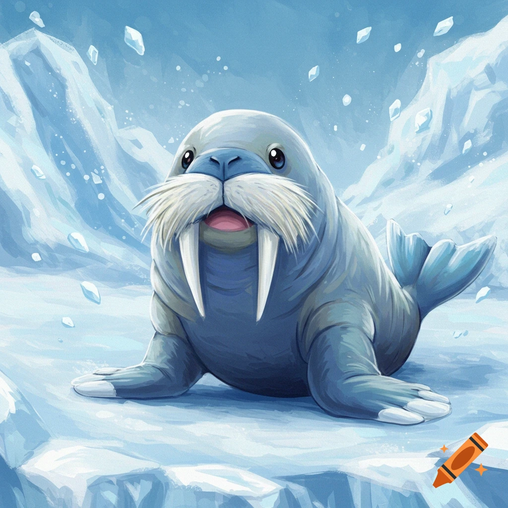 A Walrein Pokemon sitting on ice.