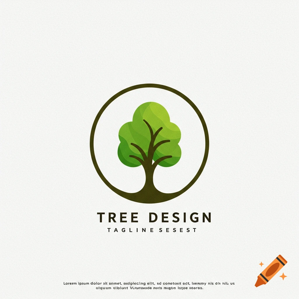 A simple logo showing a tree within a circle.