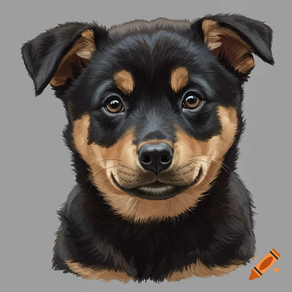 A black and tan puppy's face