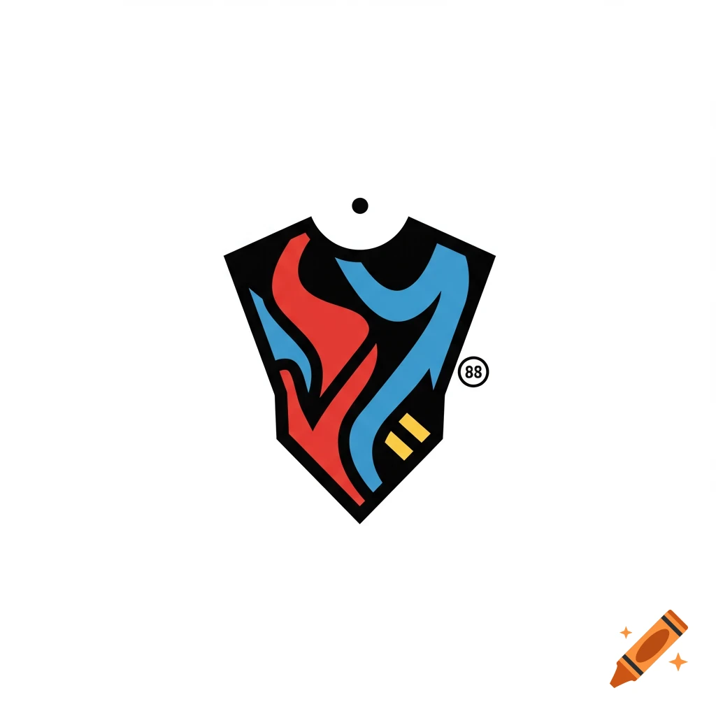 Abstract logo with red, blue, and yellow shapes and the number 88.