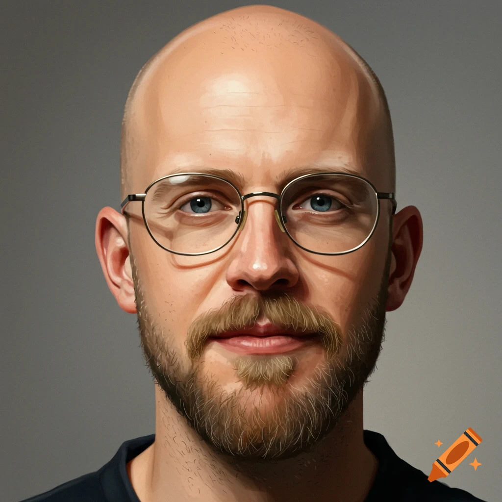 Image of a bald man with glasses and a beard.
