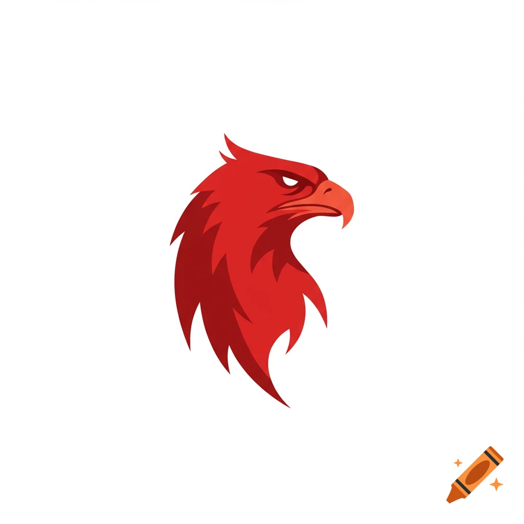 Stylized red raptor head logo