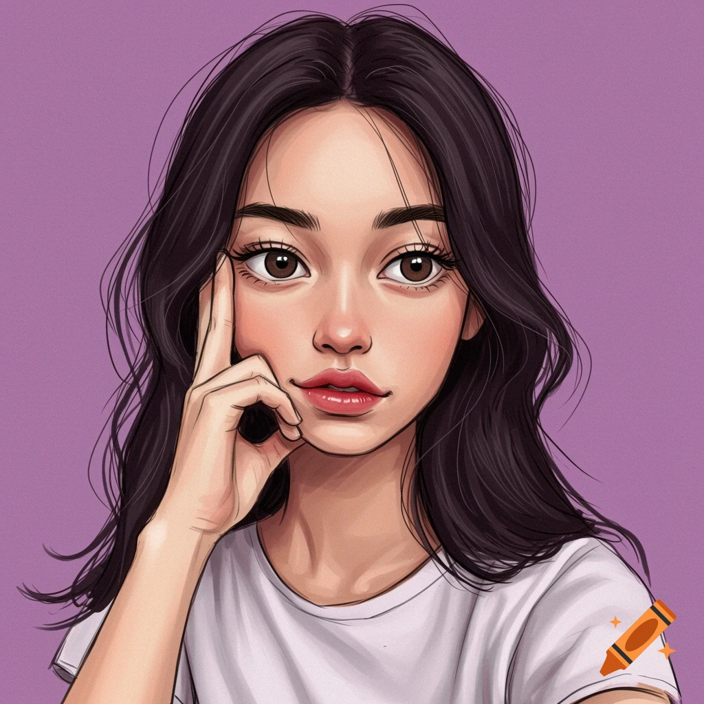 A portrait of a young woman looking at the camera.