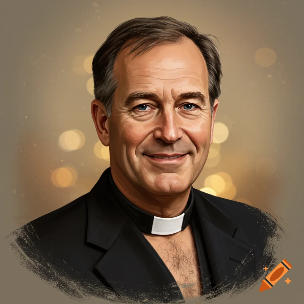 A pastor showing chest hair.