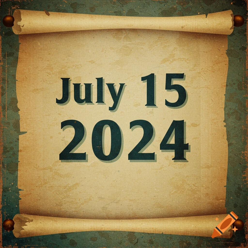 A scroll with the date July 15 2024.
