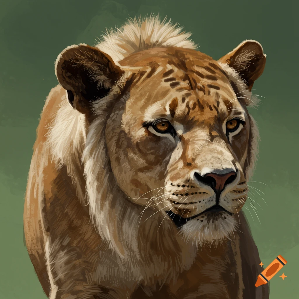 A lioness is looking forward.