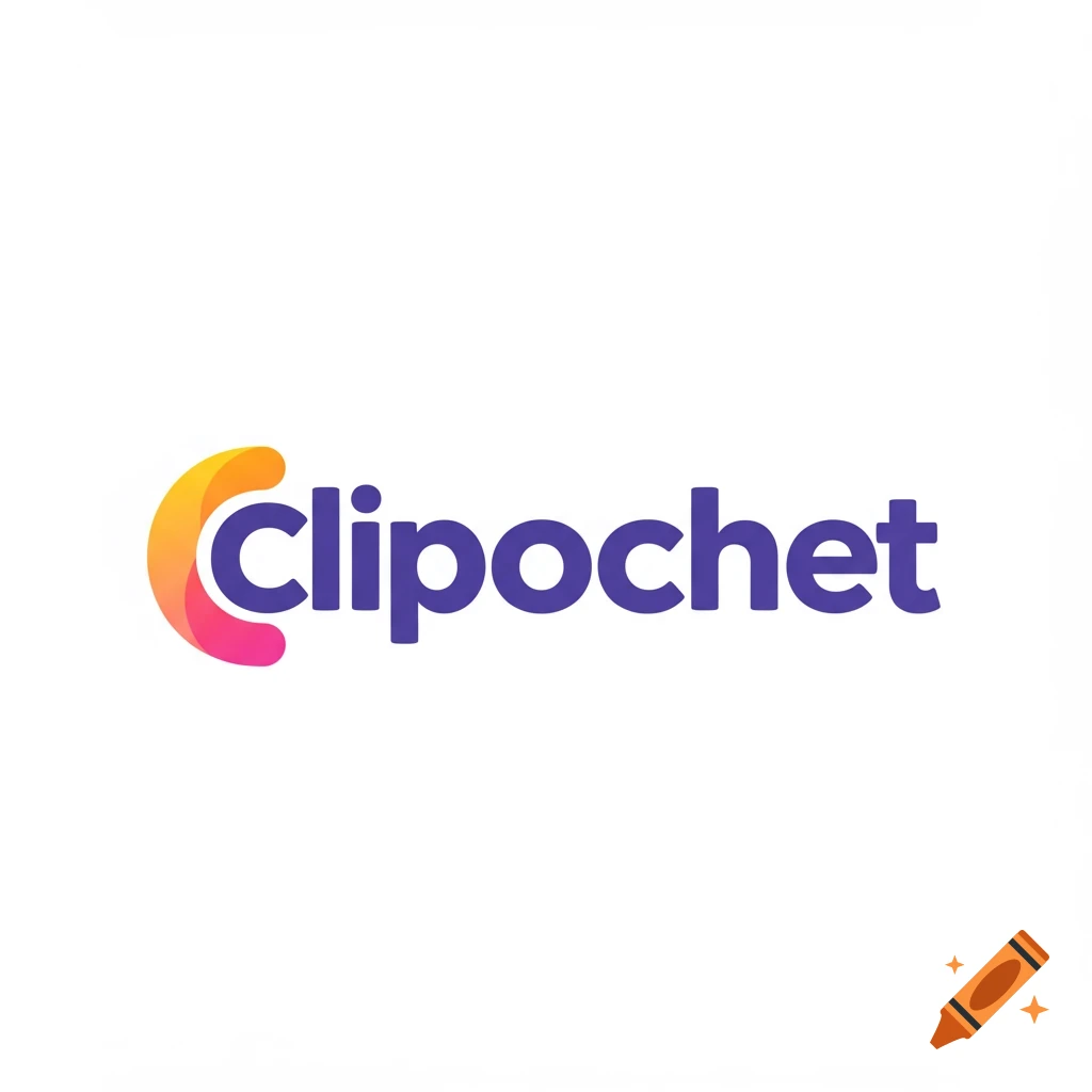 Logo for Clipochet with colorful curved design