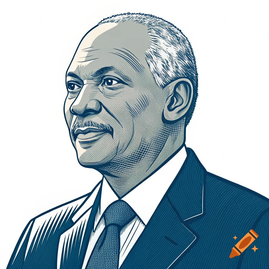 Vector portrait of a man in a suit and tie