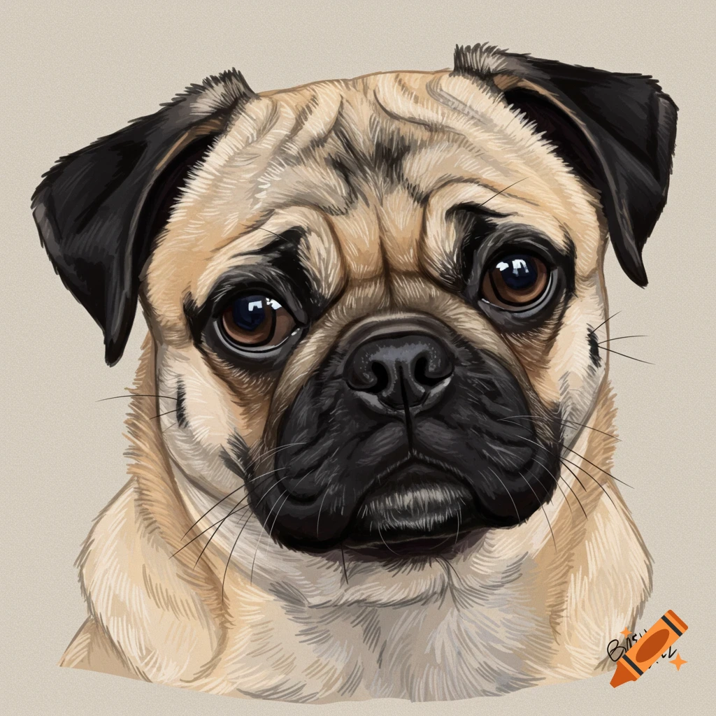 close-up portrait of a pug