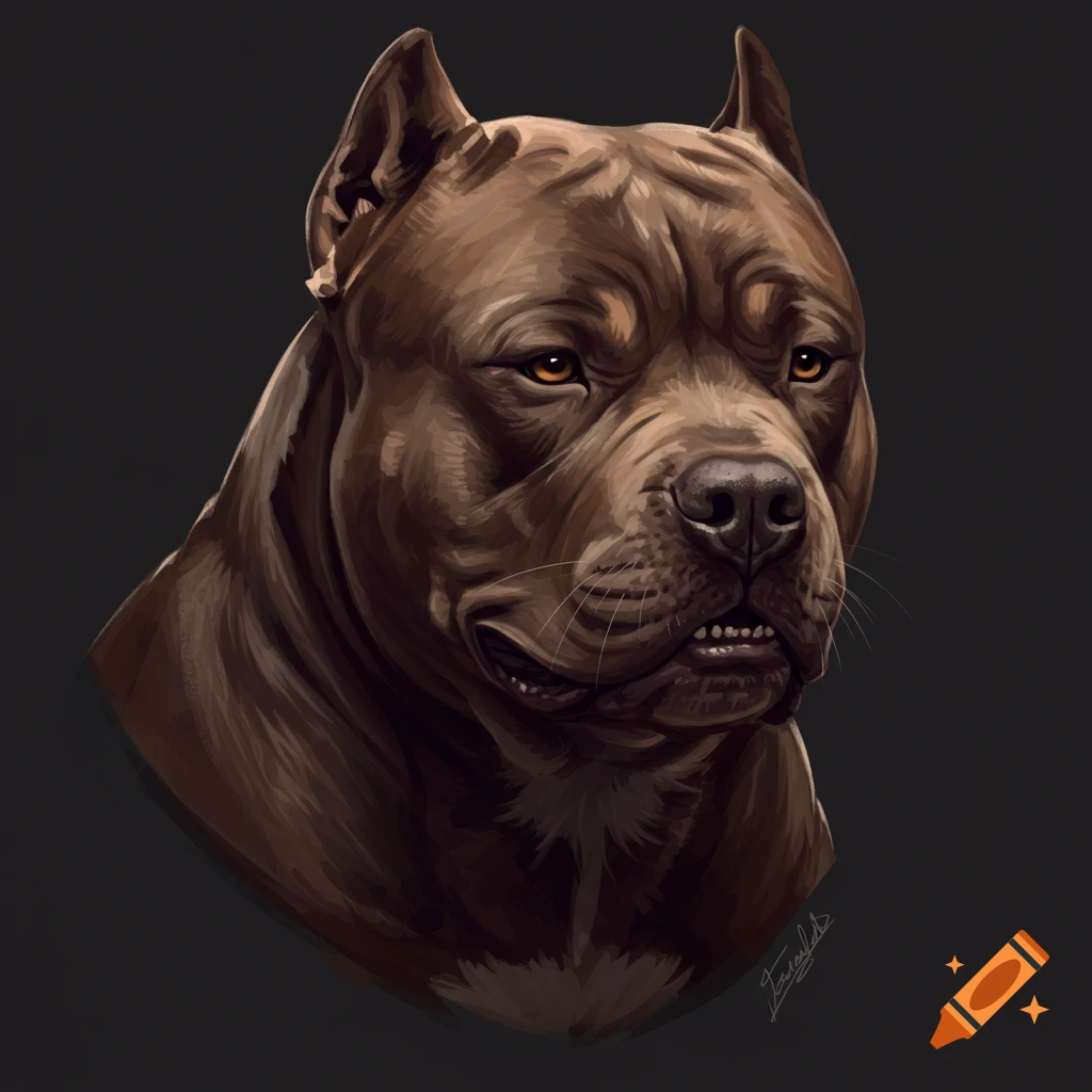 a brown pitbull head