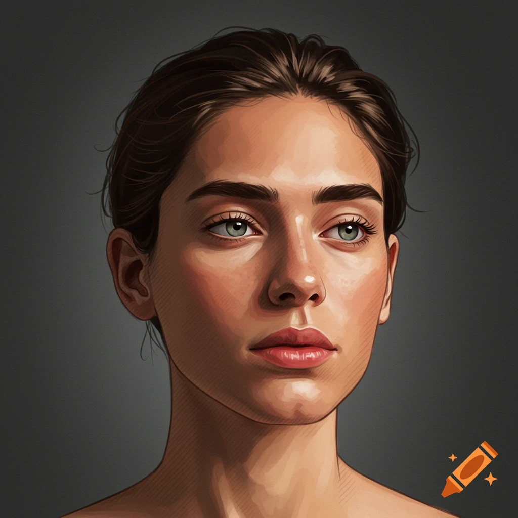 Portrait of a woman with green eyes