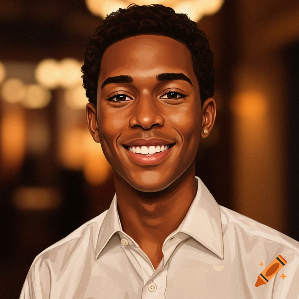 A young Black man smiling