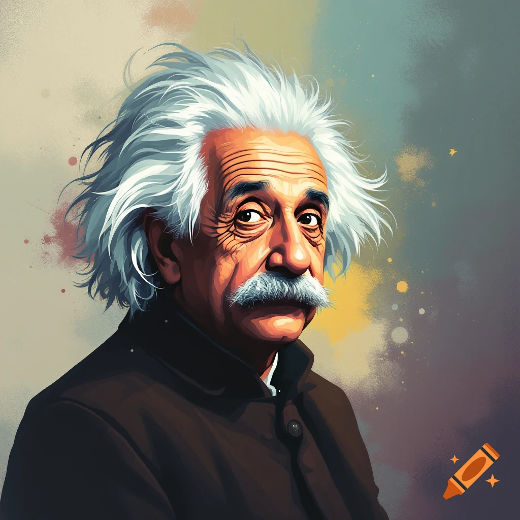 Portrait of Albert Einstein looking to the side