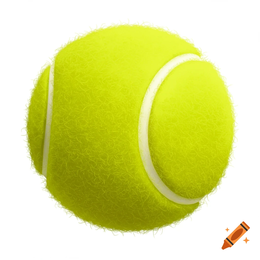A yellow tennis ball on a white background.