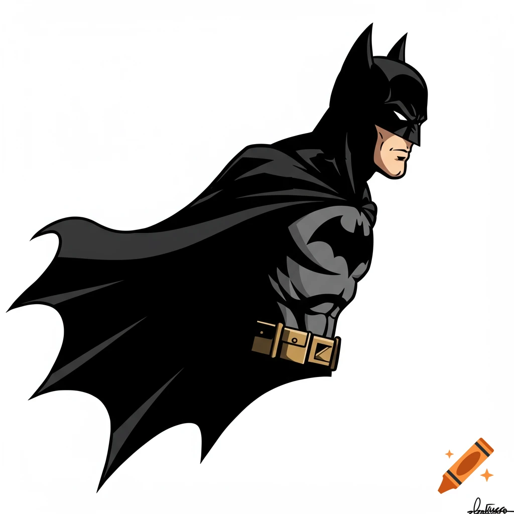 Vector art of Batman looking over his shoulder