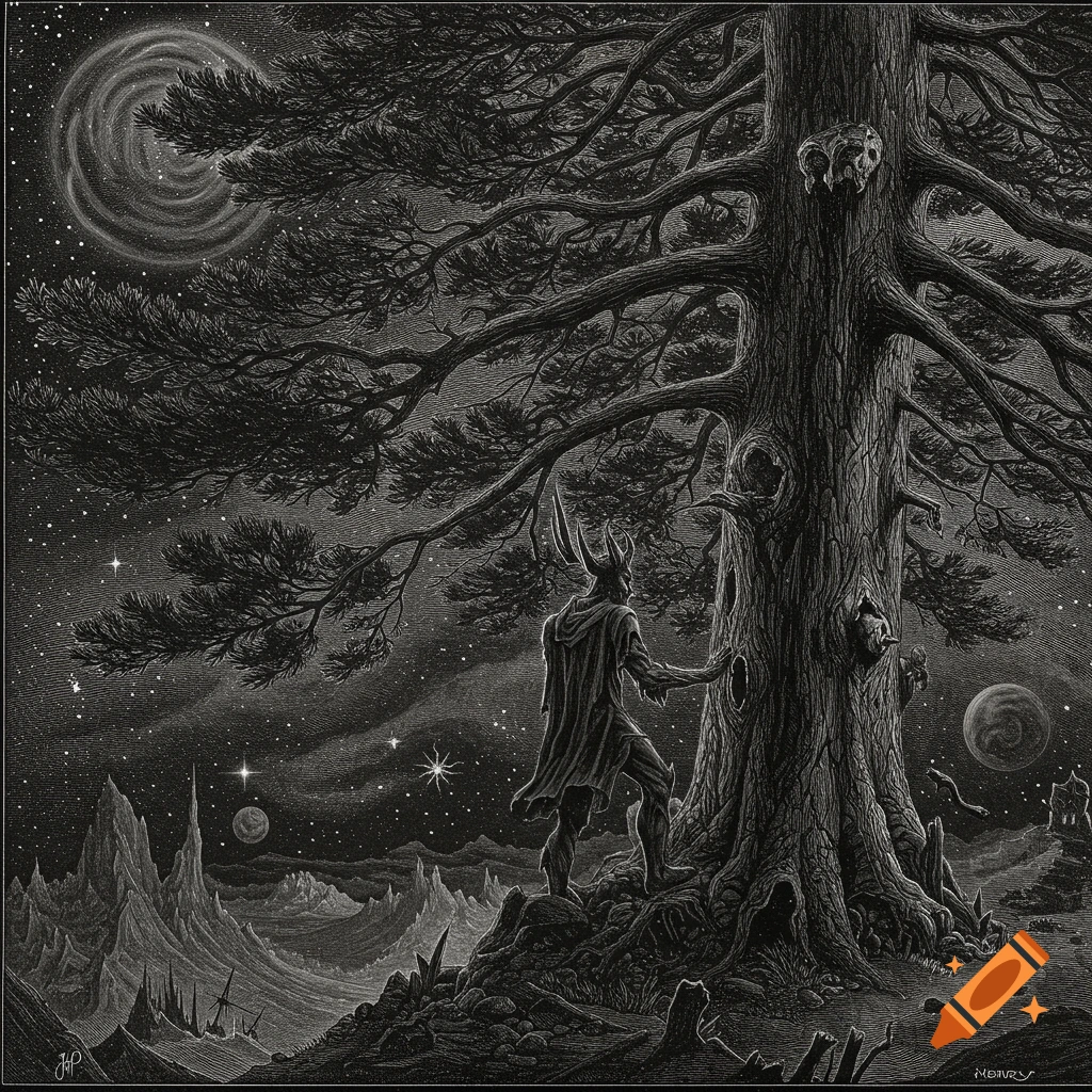 Death, Black Metal, Forest, Night, Fog, Realistic Stars