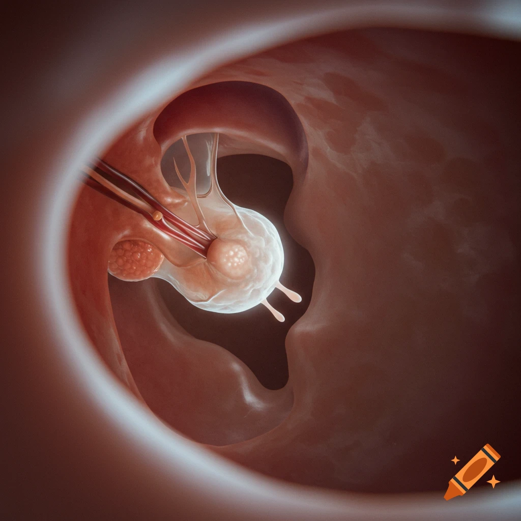 Rendered view of an eardrum seen from the ear canal