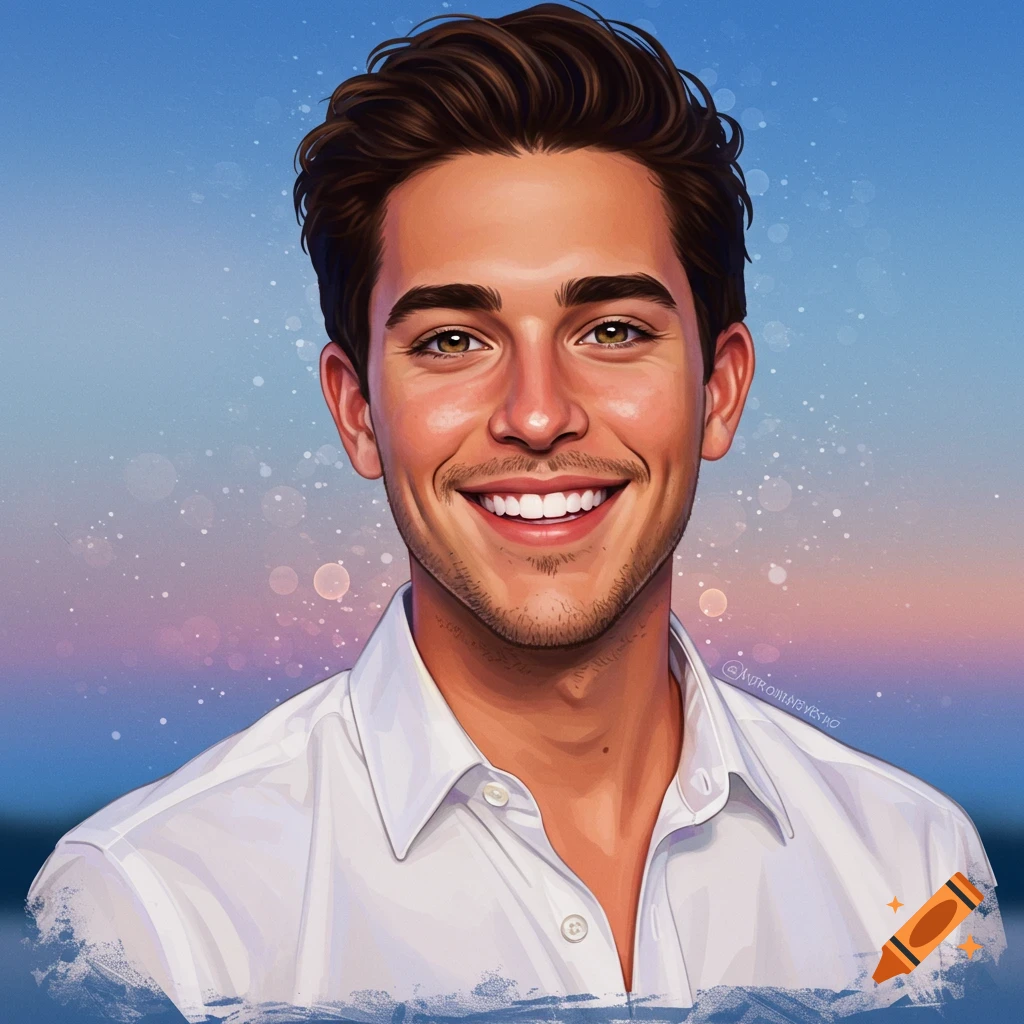 Portrait of a smiling man in a white shirt.
