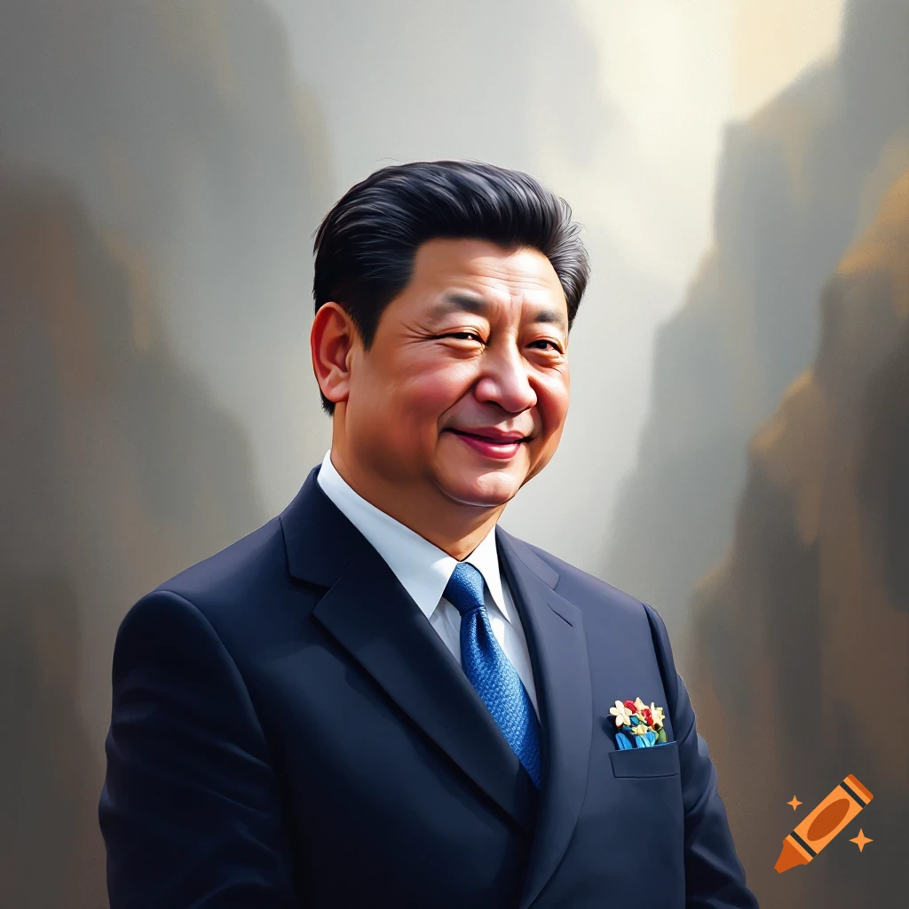 Portrait of a smiling man in a suit and tie against a cloudy background.