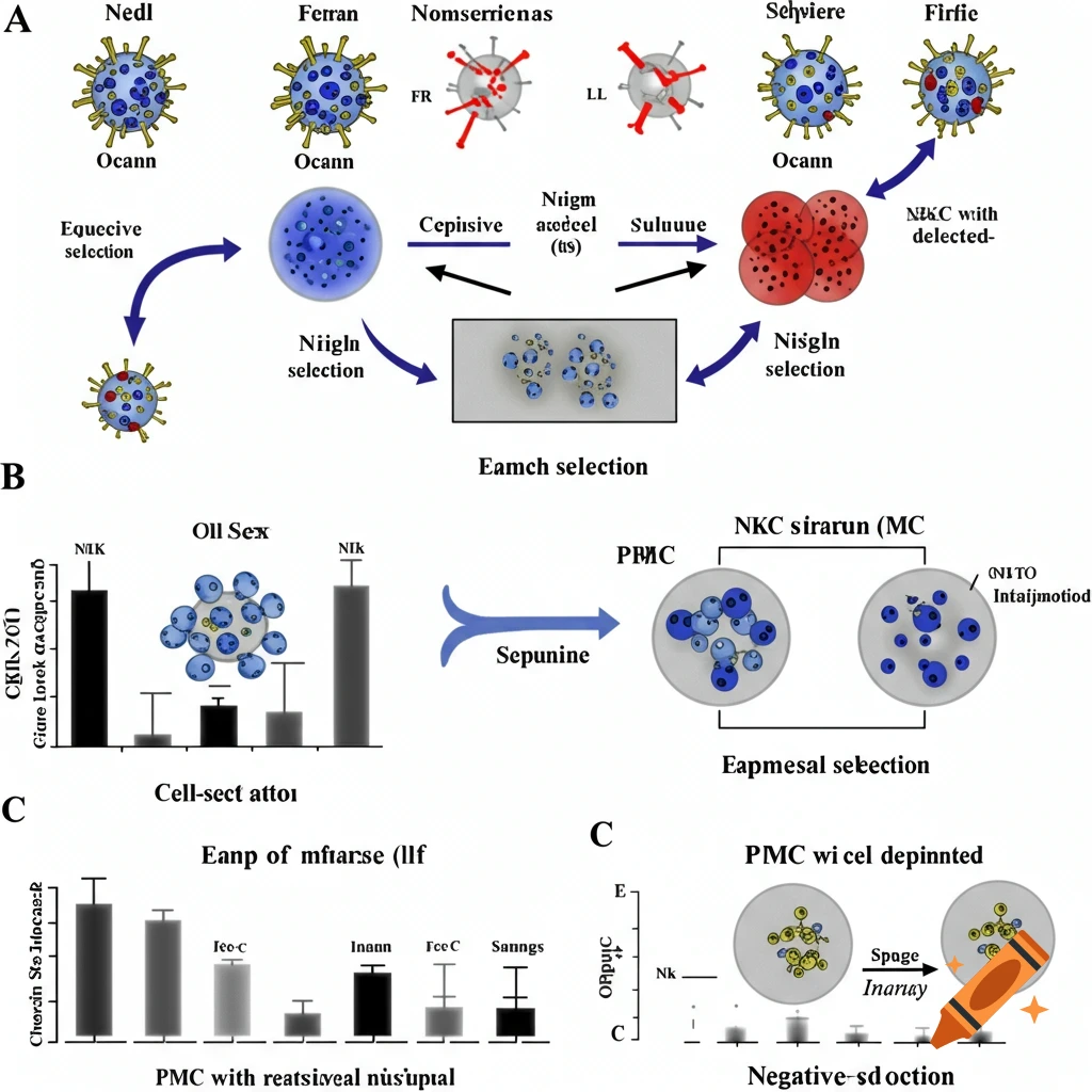 Technical diagram of cell-selex process for aptamers selection on Craiyon