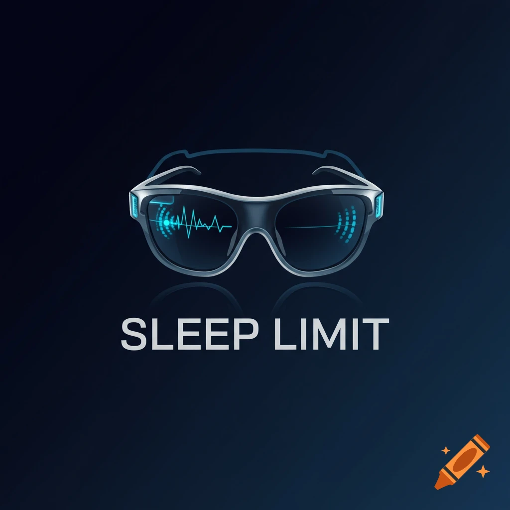 Logo with futuristic glasses and text 'SLEEP LIMIT'