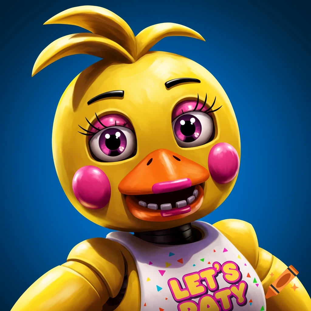 A picture of the character Toy Chica from Five Nights at Freddy's.