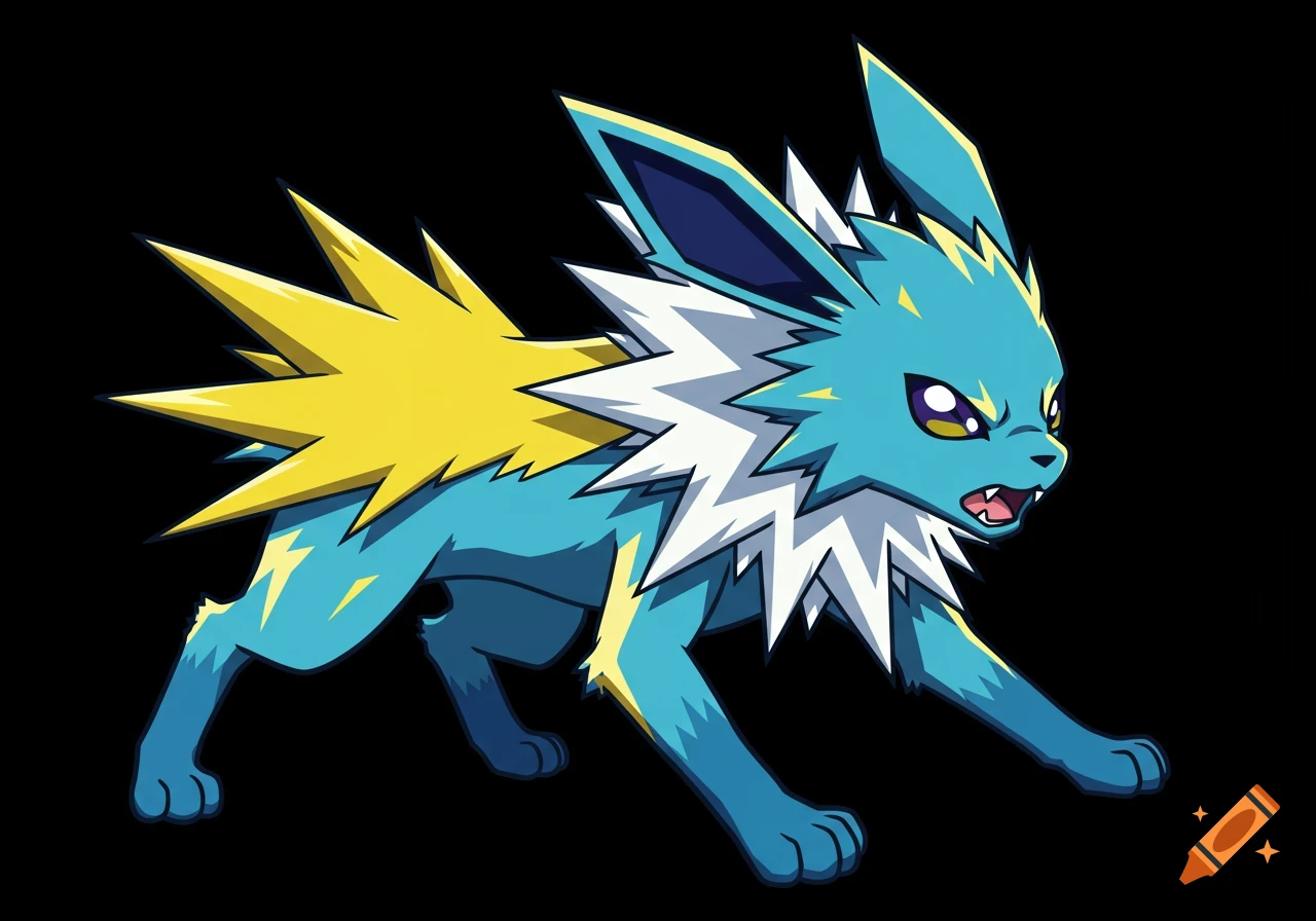 Vector art of Jolteon growling in an attacking stance