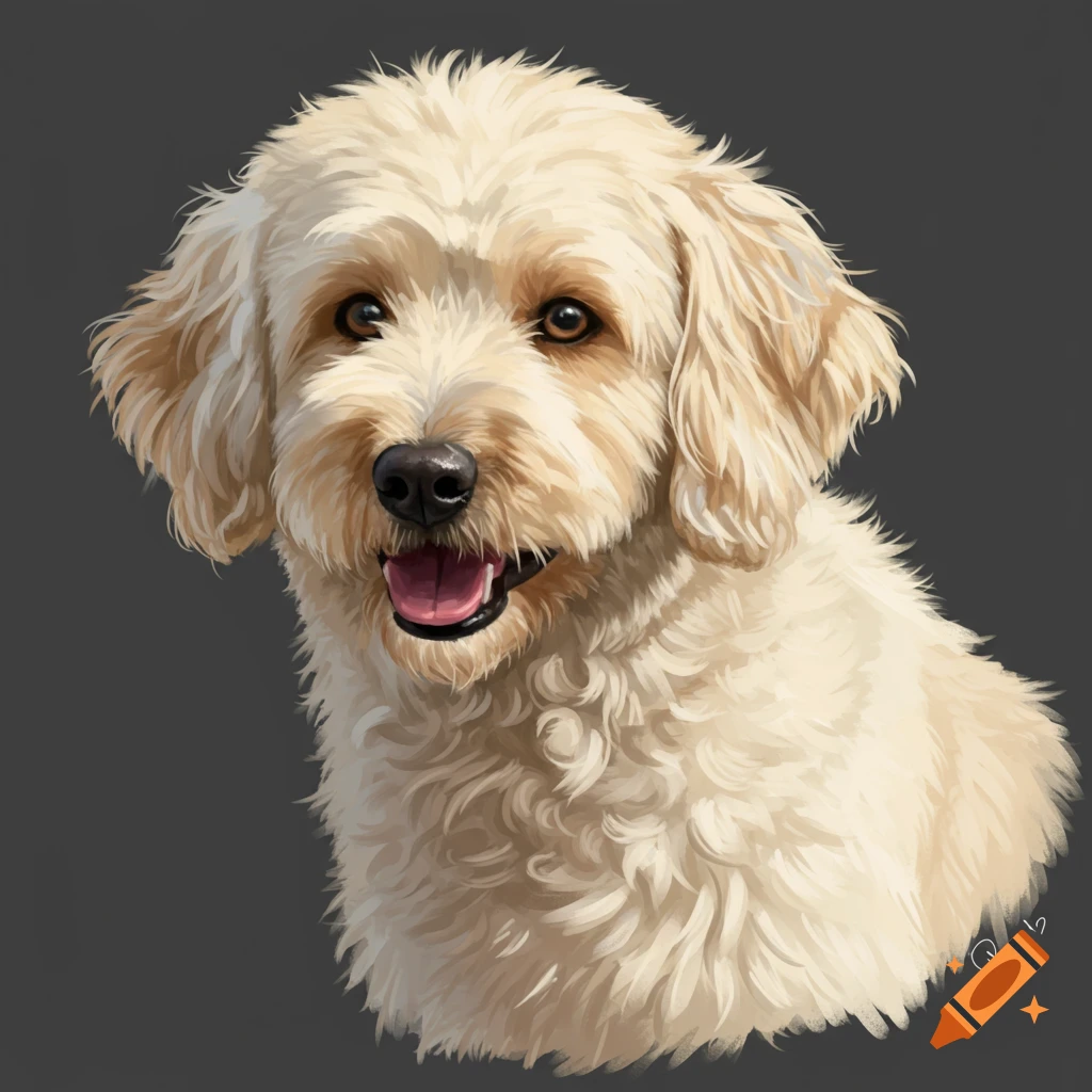 portrait of a fluffy light brown dog