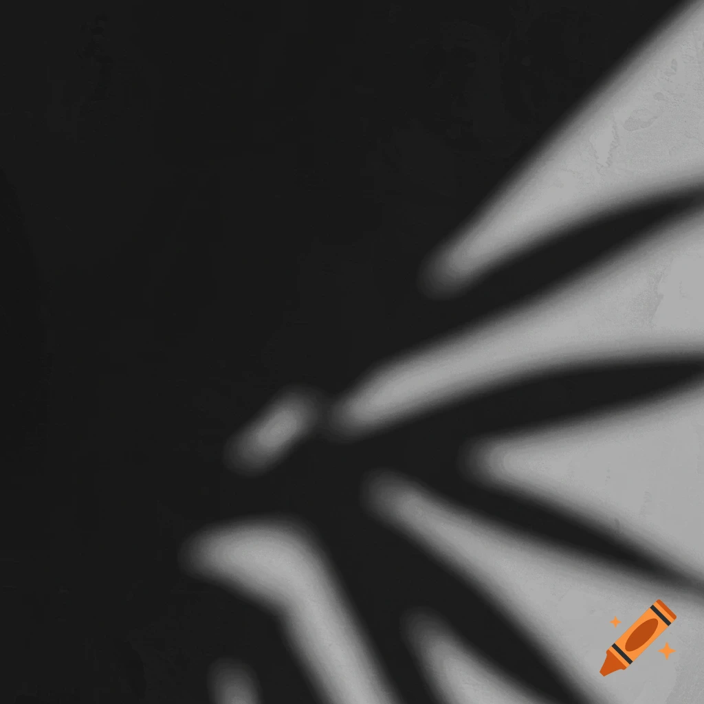 Gray shadows of plant leaves on a textured wall