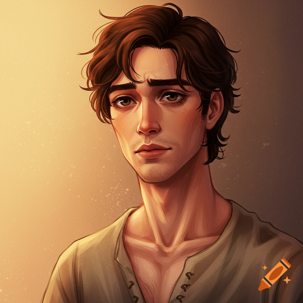 Portrait of a young man with brown hair