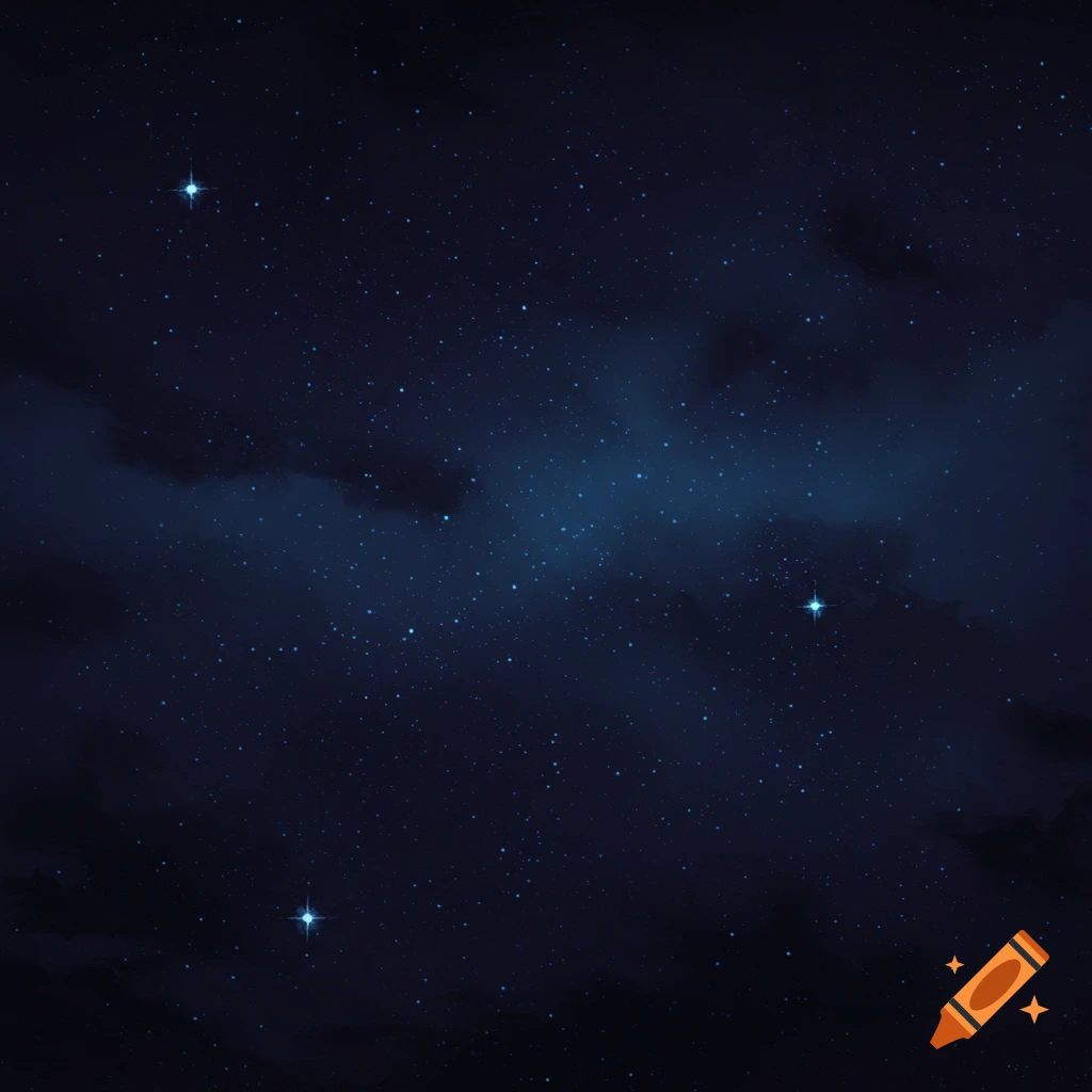 A dark night sky filled with stars and wispy clouds.