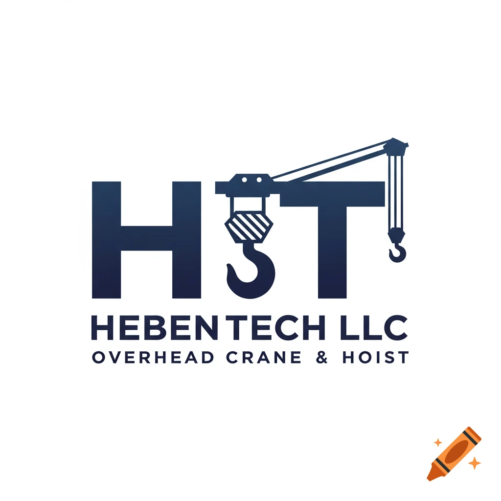 Logo for Heben Tech LLC with H and T incorporating a crane hook.
