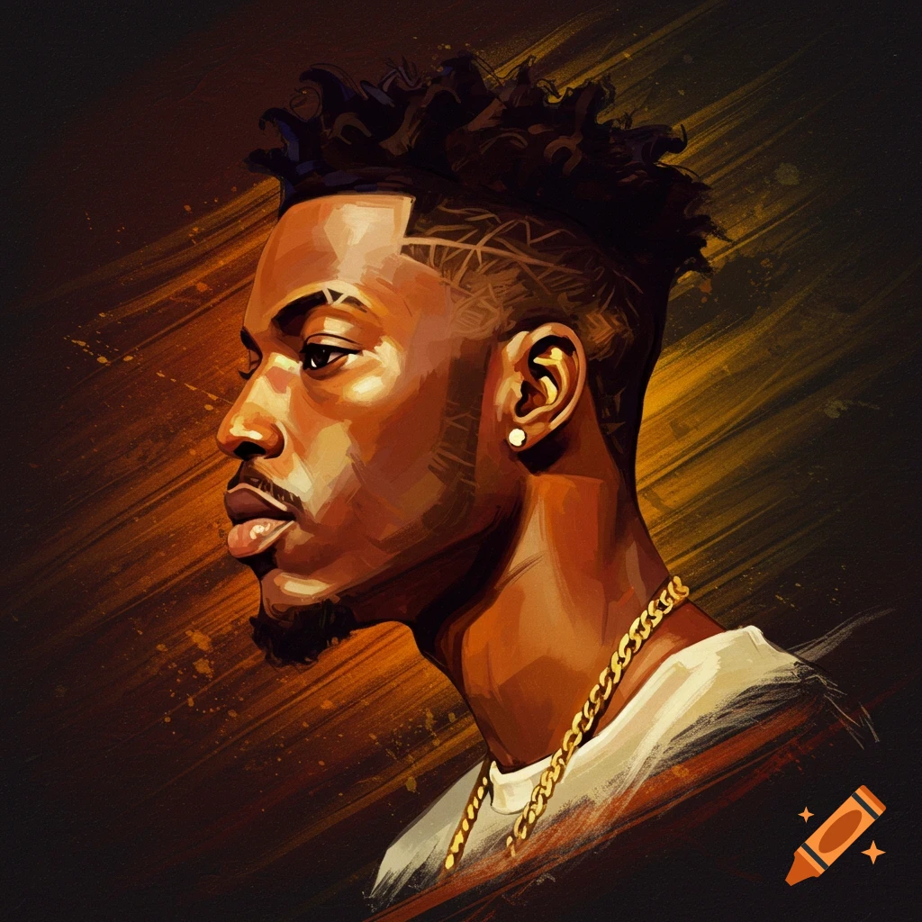 Profile portrait of a man wearing a gold chain