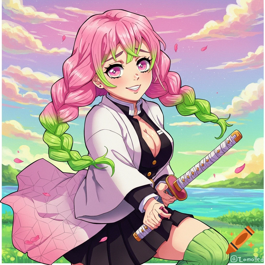 Mitsuri Kanroji in an outdoor scene