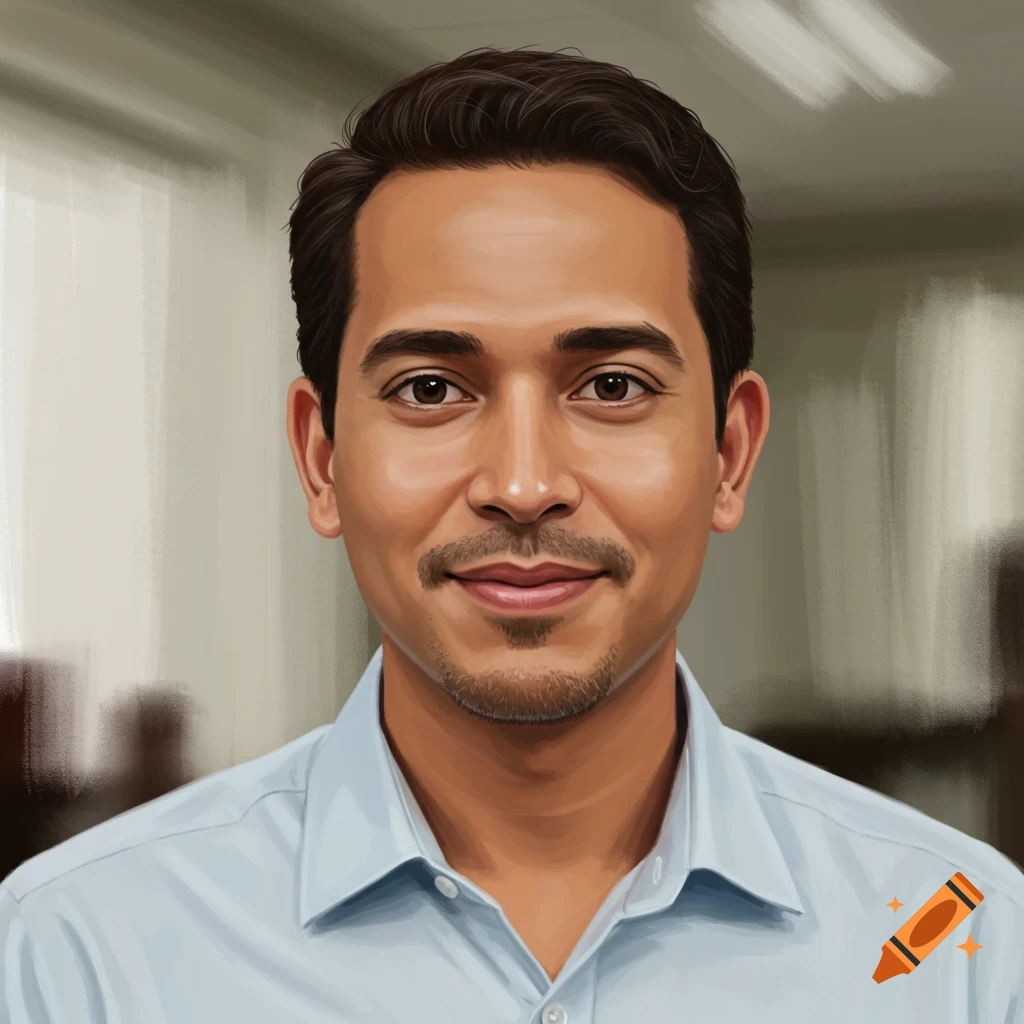 Portrait of a man in a light blue shirt