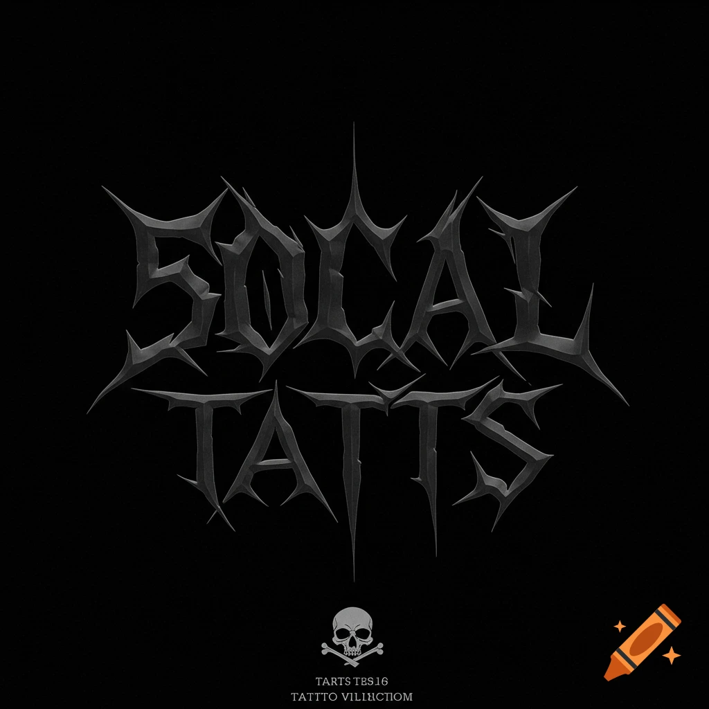 Logo with the text "50CAL TATTS" in a dark death metal style font above a small skull graphic.